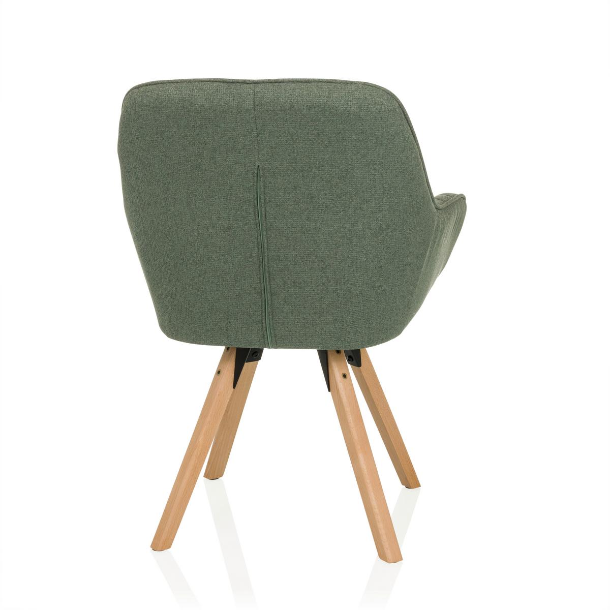 Armlehnstuhl Scandi Ted Mintgrau B: 56 cm - Mintgrau/Buchefarben, MODERN, Holz/Textil (56/84/62cm) - MID.YOU