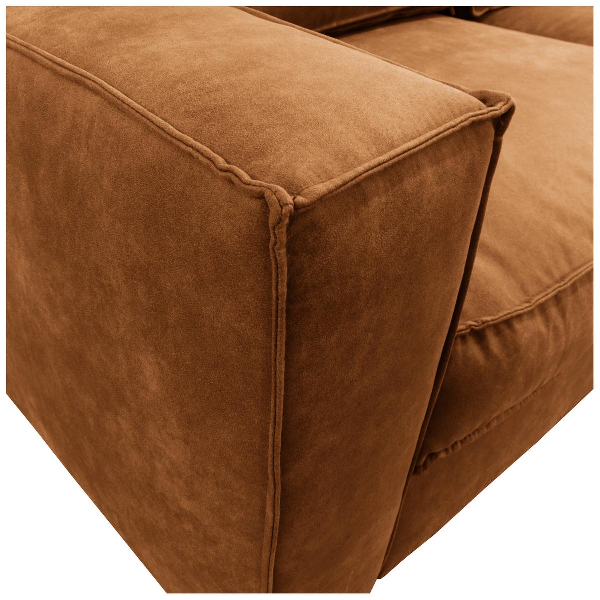 Schlafsofa Texas Cognac Mikrofaser, B: 203 cm - Cognac/Dunkelbraun, Design, Textil (203/85/99cm) - MID.YOU