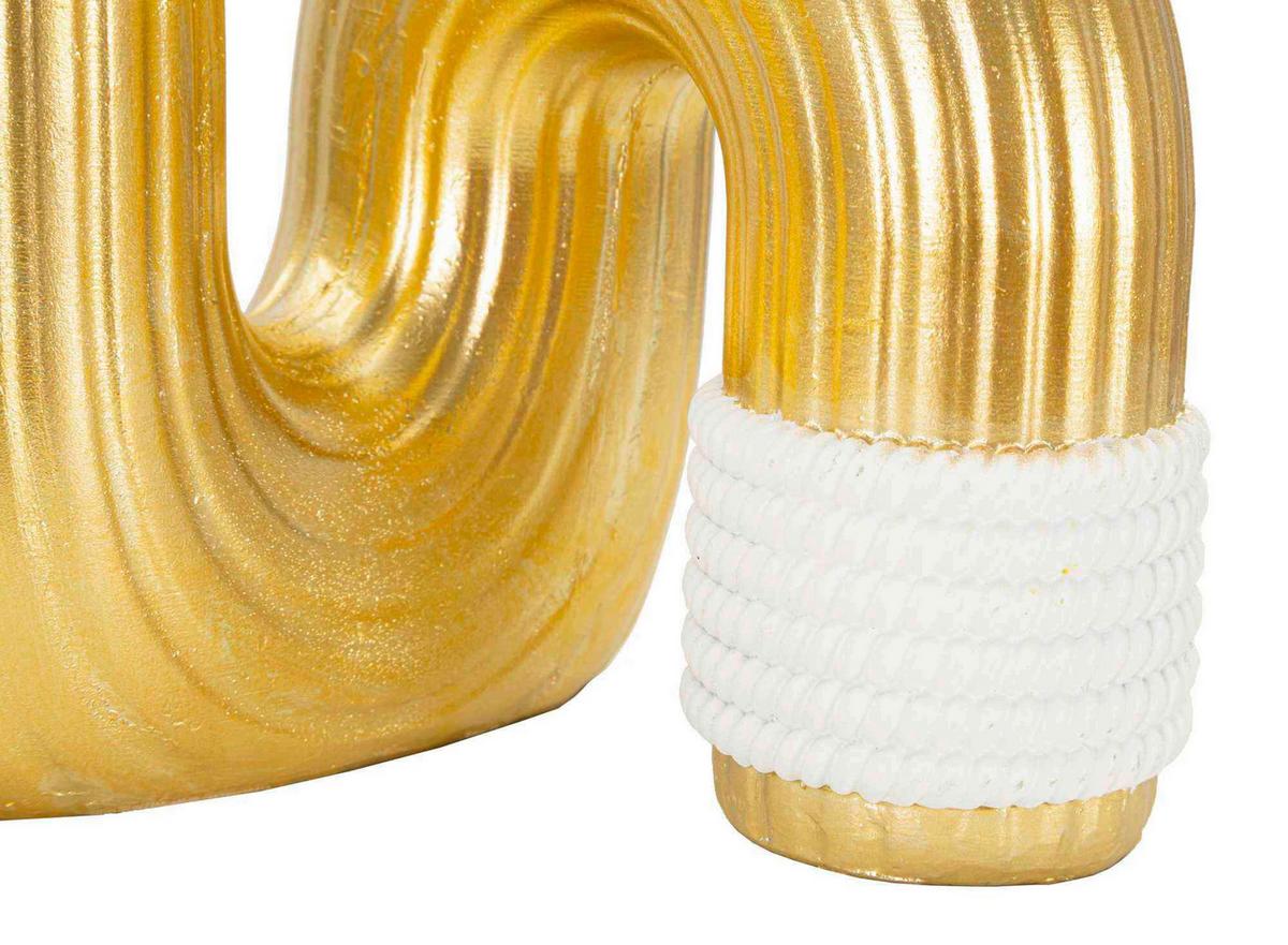 Vase Bann Big Goldfarben, Weiß B: 14,5 cm - Goldfarben/Weiß, Basics, Kunststoff (14.5/25/13cm)