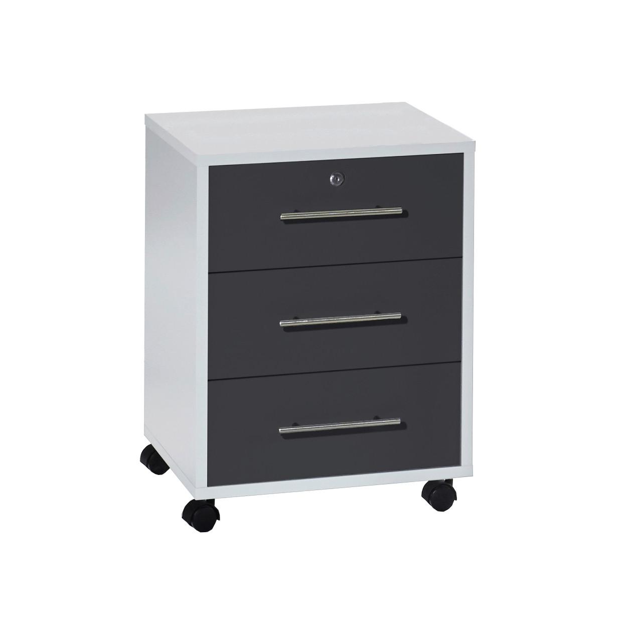 ROLLCONTAINER OFFICE EDITION - Anthrazit/Weiß, LIFESTYLE, Holzwerkstoff (44/58/40cm) - MID.YOU