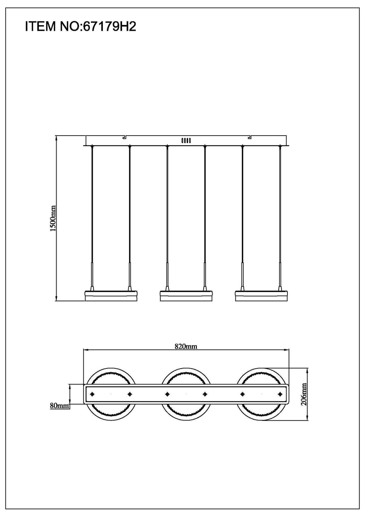 LED-HÄNGELEUCHTE 67179H2 DELLA - Klar/Dunkelgrau, Design, Kunststoff/Metall (82/20,6/150cm) - Globo