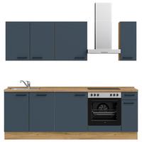 Küchenleerblock Easytouch Low-Line, L9 Rechts - Blau/Eichefarben, MODERN, Holzwerkstoff (240cm) - Nobilia
