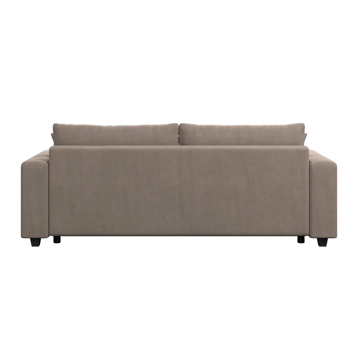 Velká pohovka LILY, šedohnědý velur, s polštáři - černá/šedohnědá, Trend, kov/dřevo (240/119cm) - Luca Bessoni