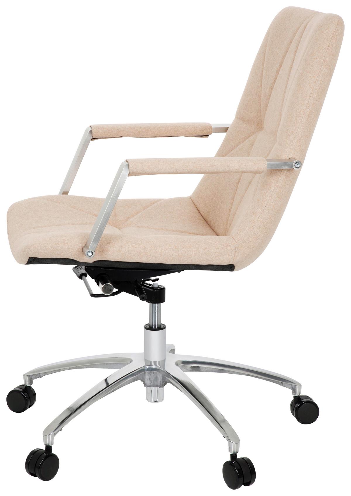 Drehstuhl Saranto II Beige - Beige/Alufarben, MODERN, Kunststoff/Textil (57/100/75cm) - MID.YOU