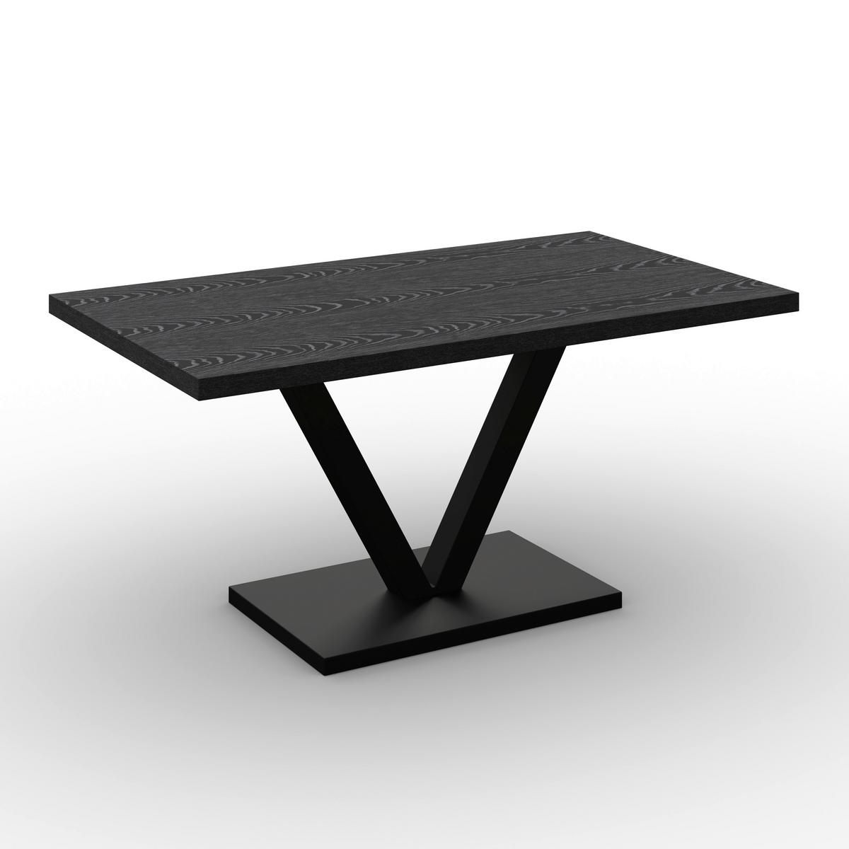 Jedálenský stôl Loca, š: 160 cm - čierna, Modern, kov/drevo (160/76/90cm) - Bessagi Home