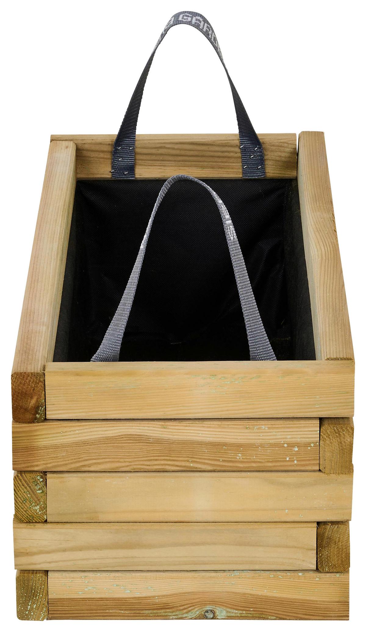 Blumenkasten Schwarz Kieferfarben B: 70 Cm - Schwarz/Kieferfarben, Basics, Holz/Textil (70/30/30cm) - Siena Garden