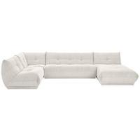 Wohnlandschaft Giselle Weiß Cord - Weiß, Trend, Textil (210/390/185cm) - Livetastic