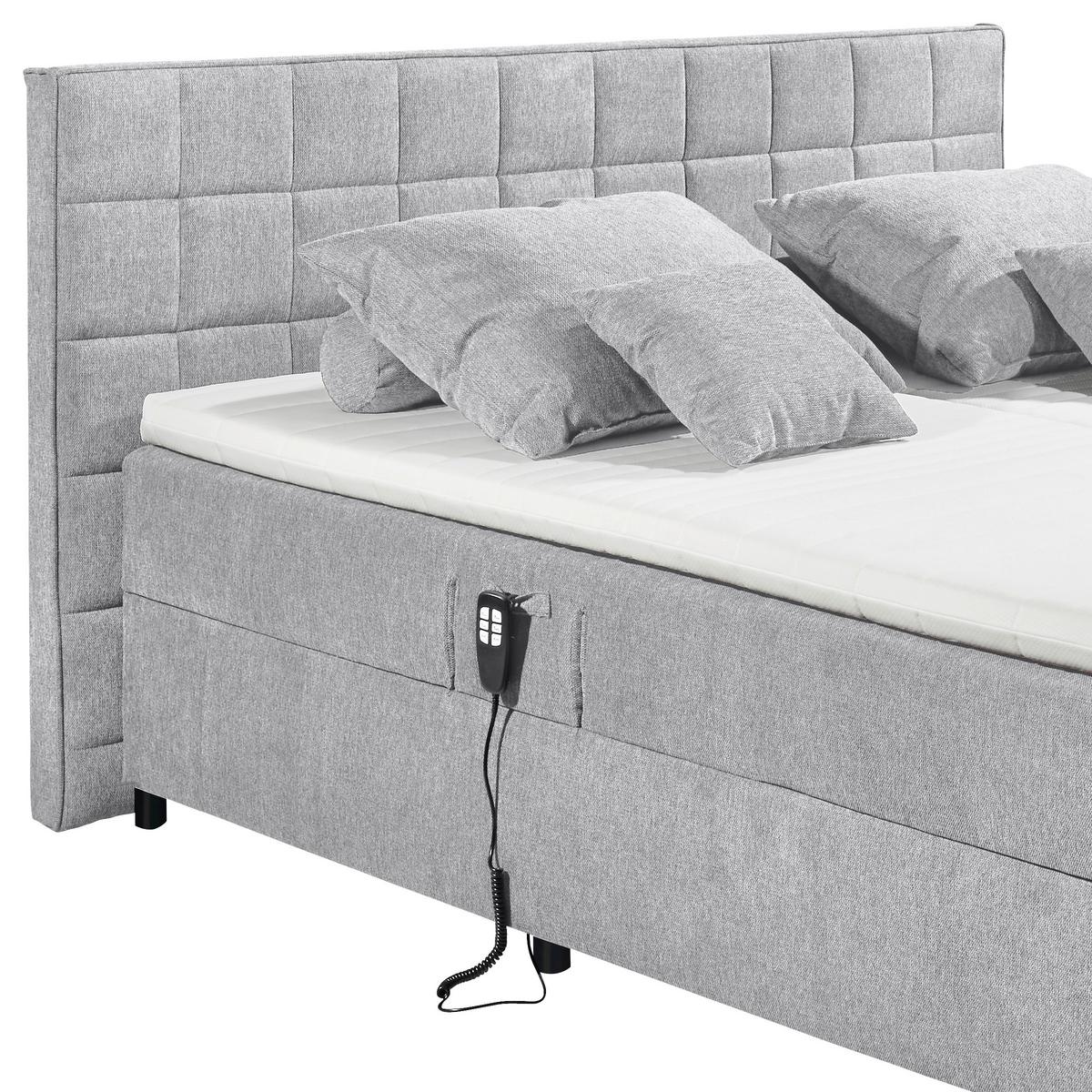Polsterbett Verstellbar Mit Topper 180x200 Mariborsko - Silberfarben/Hellgrau, Basics, Holzwerkstoff/Textil (180/200cm) - MID.YOU