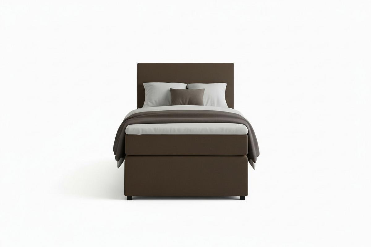 Boxspringbett Togo 90 90x200 Braun - Schwarz/Braun, MODERN, Holzwerkstoff/Textil (90/200cm) - MID.YOU