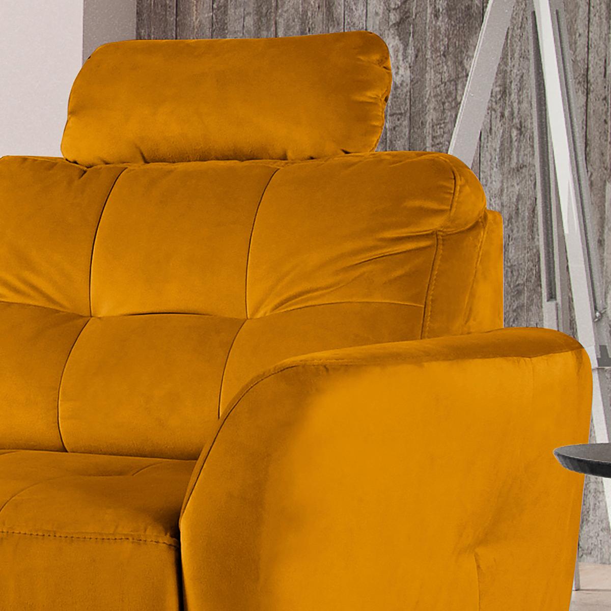 Ecksofa Nordic, Gelb S: 168x238 cm - Gelb/Buchefarben, Design, Textil (168/238cm) - Livetastic