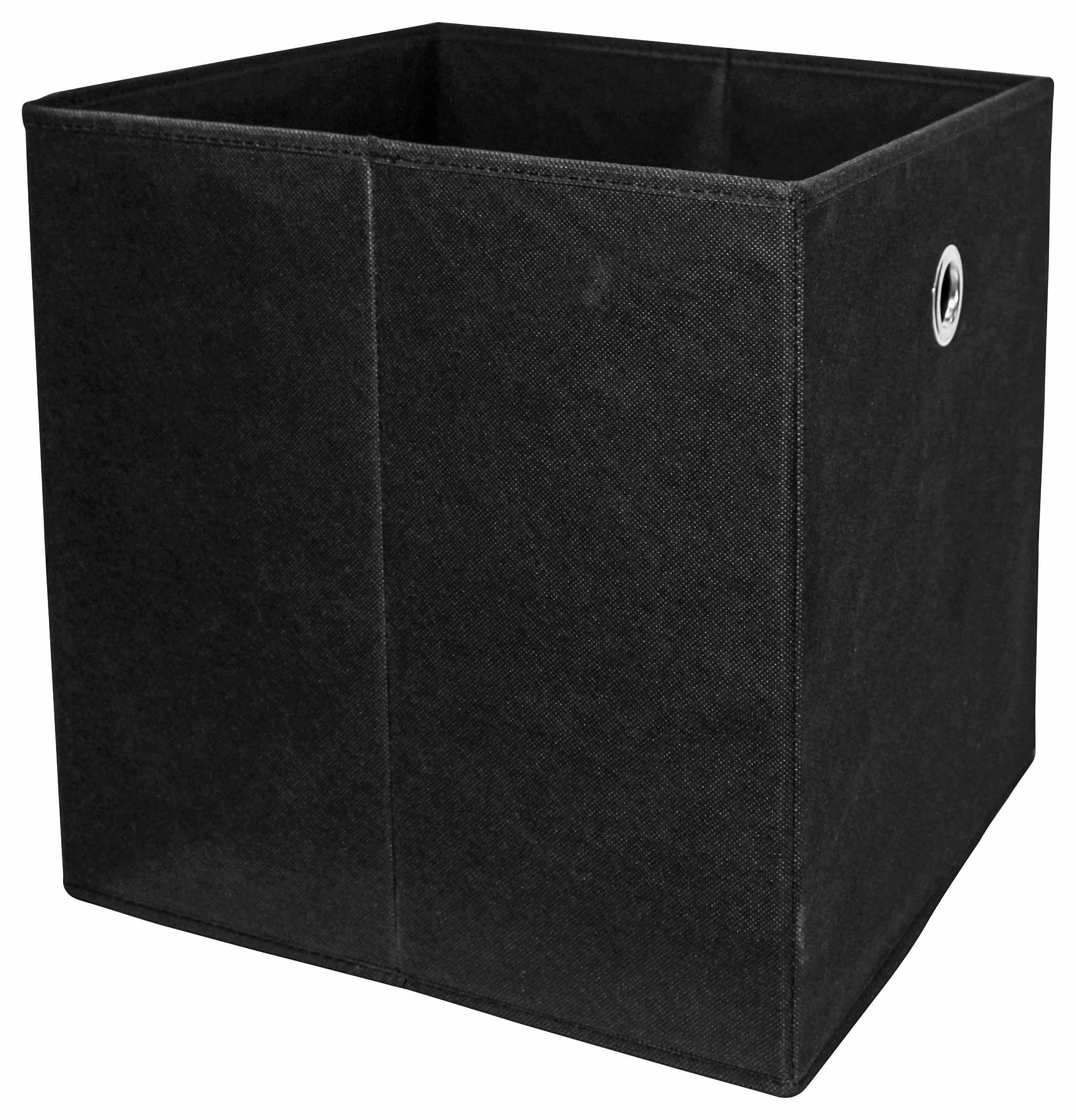 SKLÁDACÍ KRABICE CUBI - černá, Moderní, kompozitní dřevo/textil (32/32/32cm)
