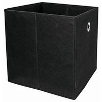 SKLÁDACÍ KRABICE CUBI - černá, Moderní, kompozitní dřevo/textil (32/32/32cm)