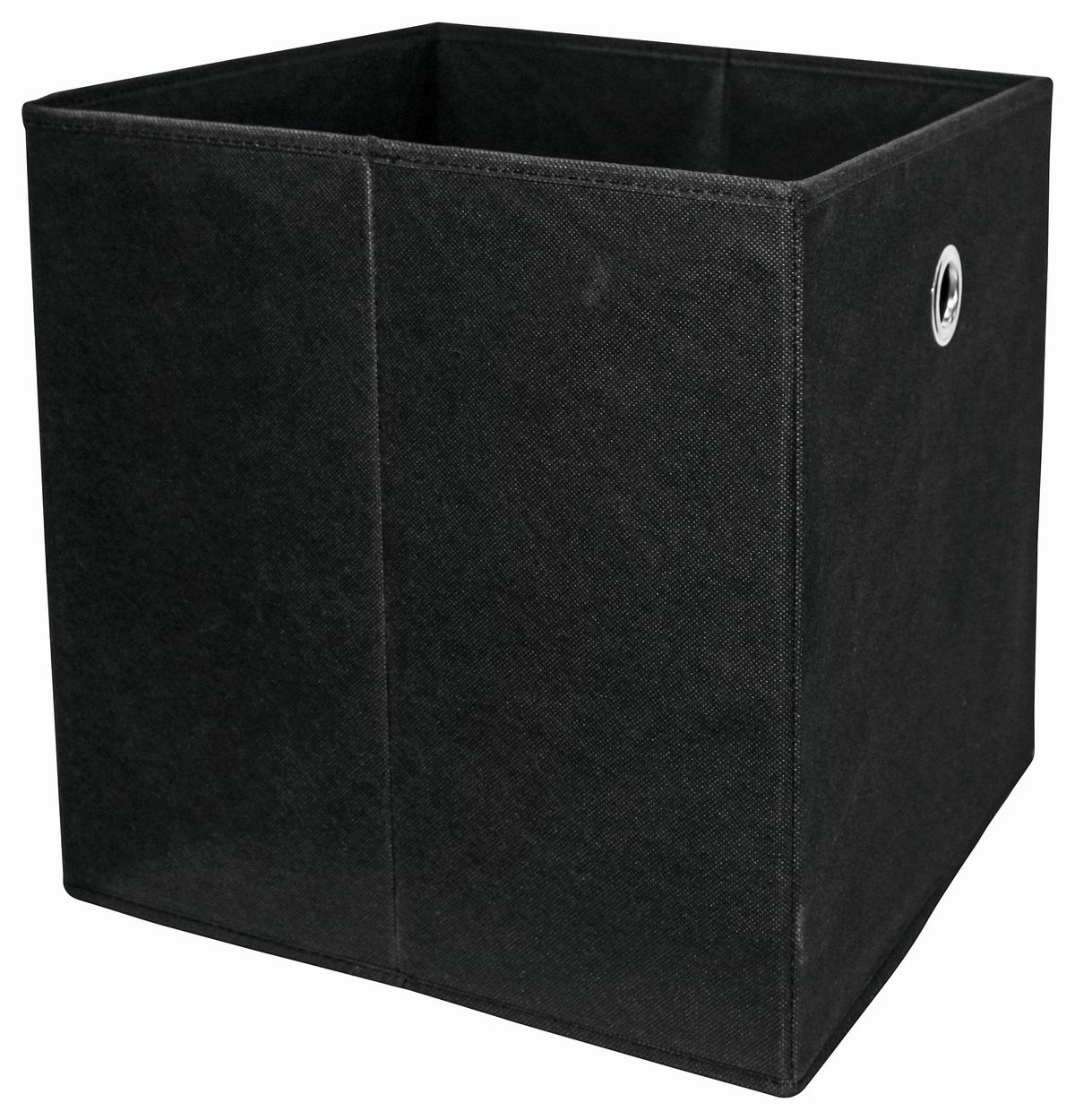 SKLÁDACÍ KRABICE CUBI - černá, Moderní, kompozitní dřevo/textil (32/32/32cm)