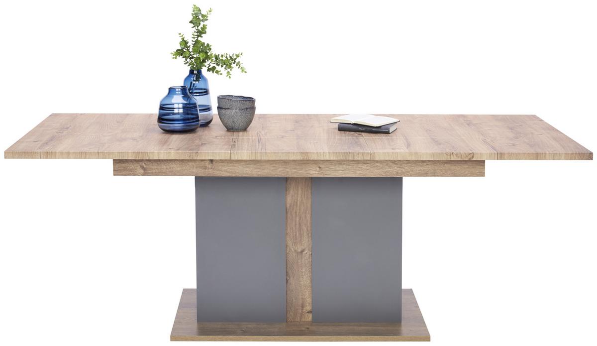 Esstisch Manhattan 160x90cm Eiche Dekor/graphitfarben - Eichefarben/Graphitfarben, MODERN, Holzwerkstoff (160/90/76cm) - Livetastic