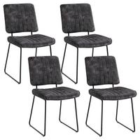 Stuhl-set Liam - Anthrazit/Schwarz, MODERN, Textil/Metall (45/83/61cm) - MID.YOU