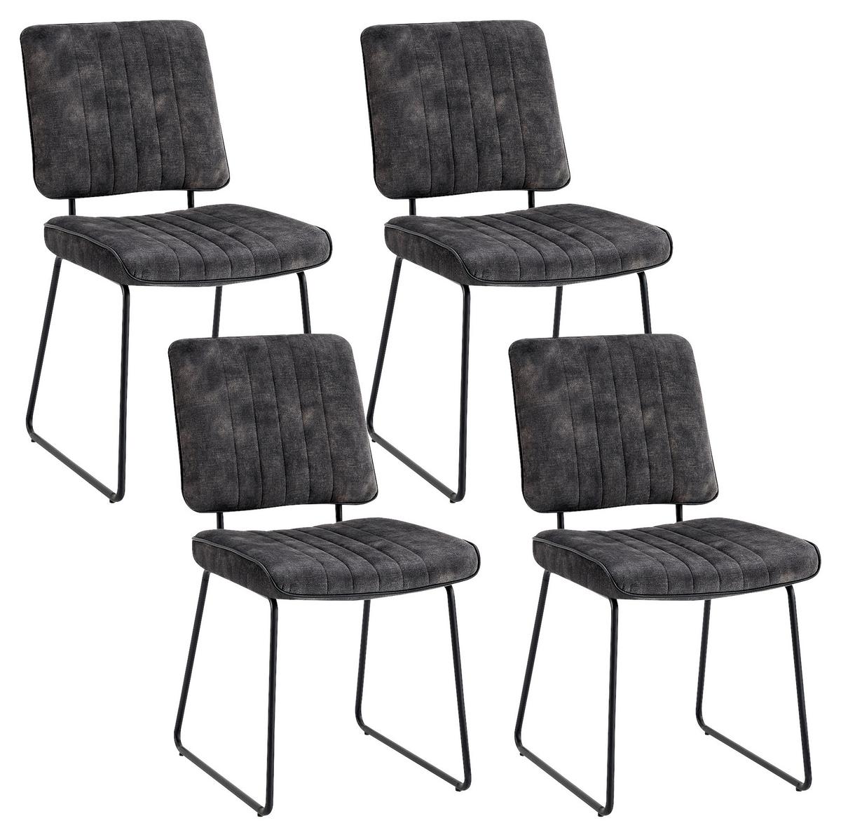 Stuhl-set Liam - Anthrazit/Schwarz, MODERN, Textil/Metall (45/83/61cm) - MID.YOU