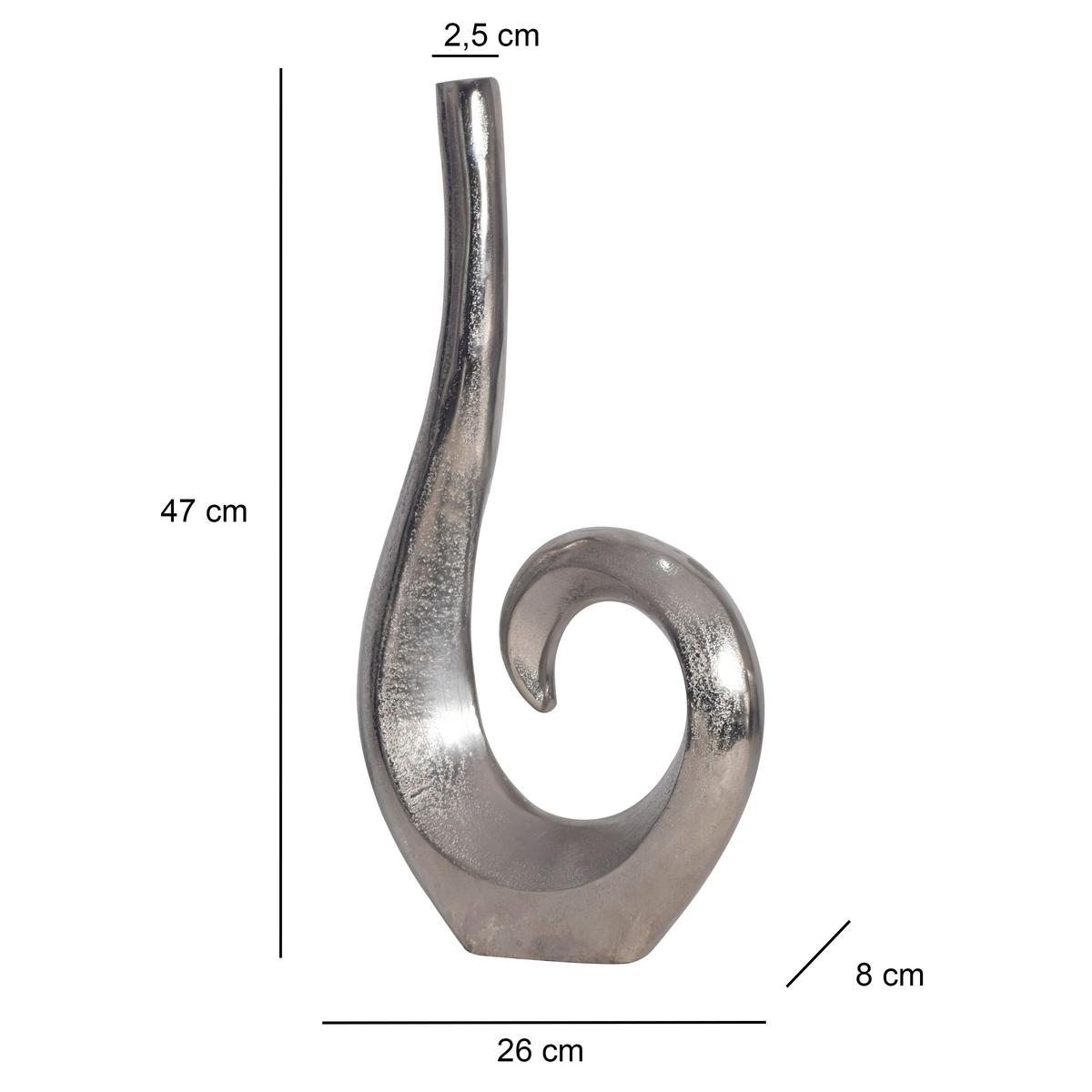 Dekovase Spirale Silberfarben B: 26 Cm - Silberfarben, Design, Metall (26/47/8cm) - Livetastic