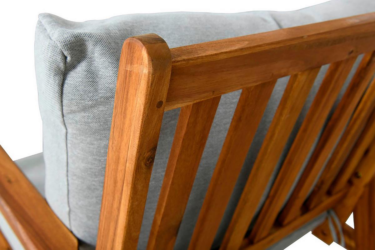 Loungegarnitur La Palma - Hellgrau/Akaziefarben, MODERN, Holz/Textil - MID.YOU