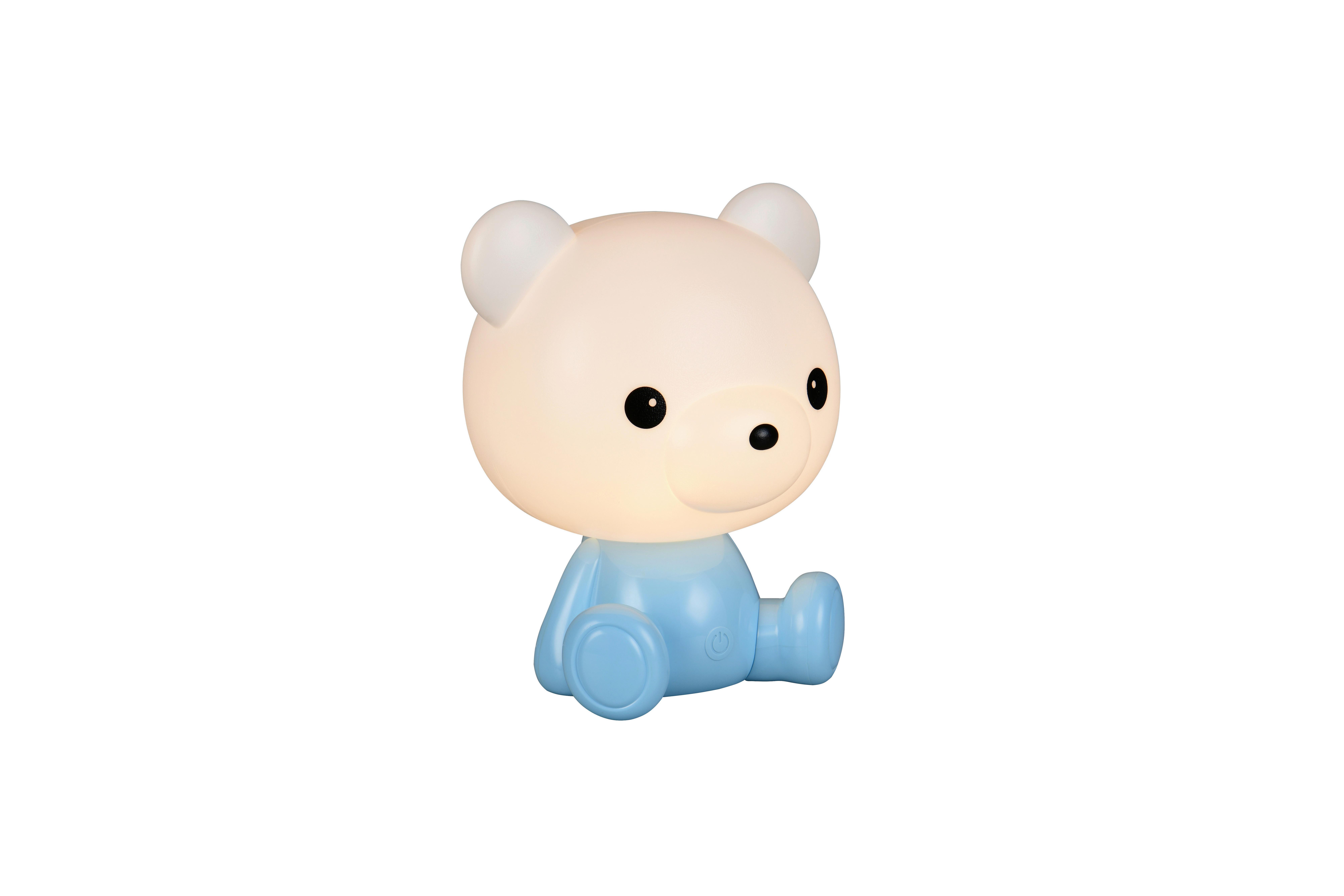 LED-Tischleuchte Cutie Weiß Hellblau B: 19 cm - Weiß/Hellblau, LIFESTYLE, Kunststoff (21/19/25,5cm)