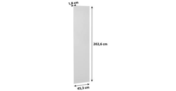 Schranktür Unit B: 45,3 cm Normalhöhe Lichtgrau - Hellgrau, MODERN, Holzwerkstoff (45,3/202,6/1,8cm) - Ondega