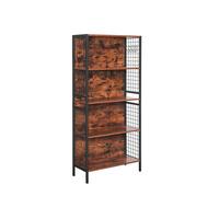 Nástenná knižnica IRON - hnedá/čierna, Basics, kov/kompozitné drevo (74/154,5/30cm) - Boxxx