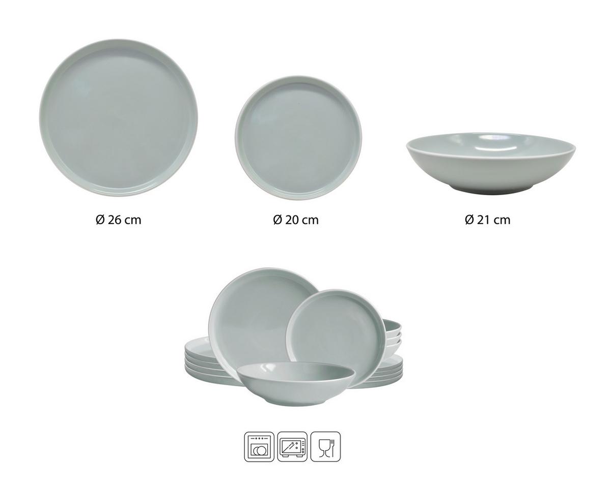 Tafelservice Nerea Nature Design - Grau, Basics, Keramik - Echtwerk