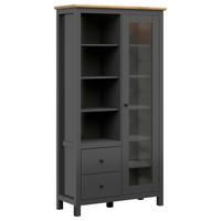 Vitrine Hesen Glass-Door Cabinet - Graphitfarben/Eiche Artisan, Design, Glas/Holzwerkstoff (106/203/44cm)