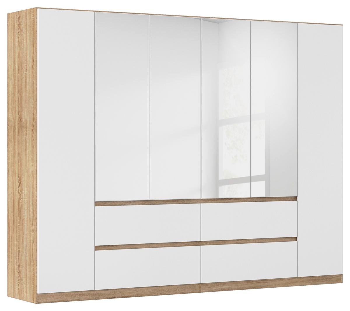 Drehtürenschrank Mainz Eichefarben B: 271 Cm - Eichefarben/Weiß, Basics, Holzwerkstoff (271/210/54cm) - Rauch Möbel
