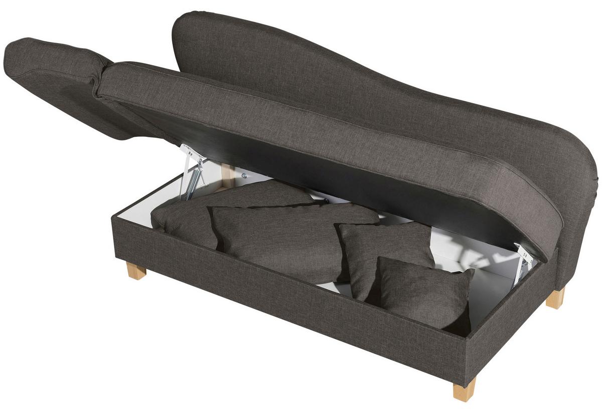 Recamiere Selma Braun Links mit Bettkasten+schlaffunktion - Buchefarben/Braun, Design, Textil (190/88/82cm) - Max Winzer