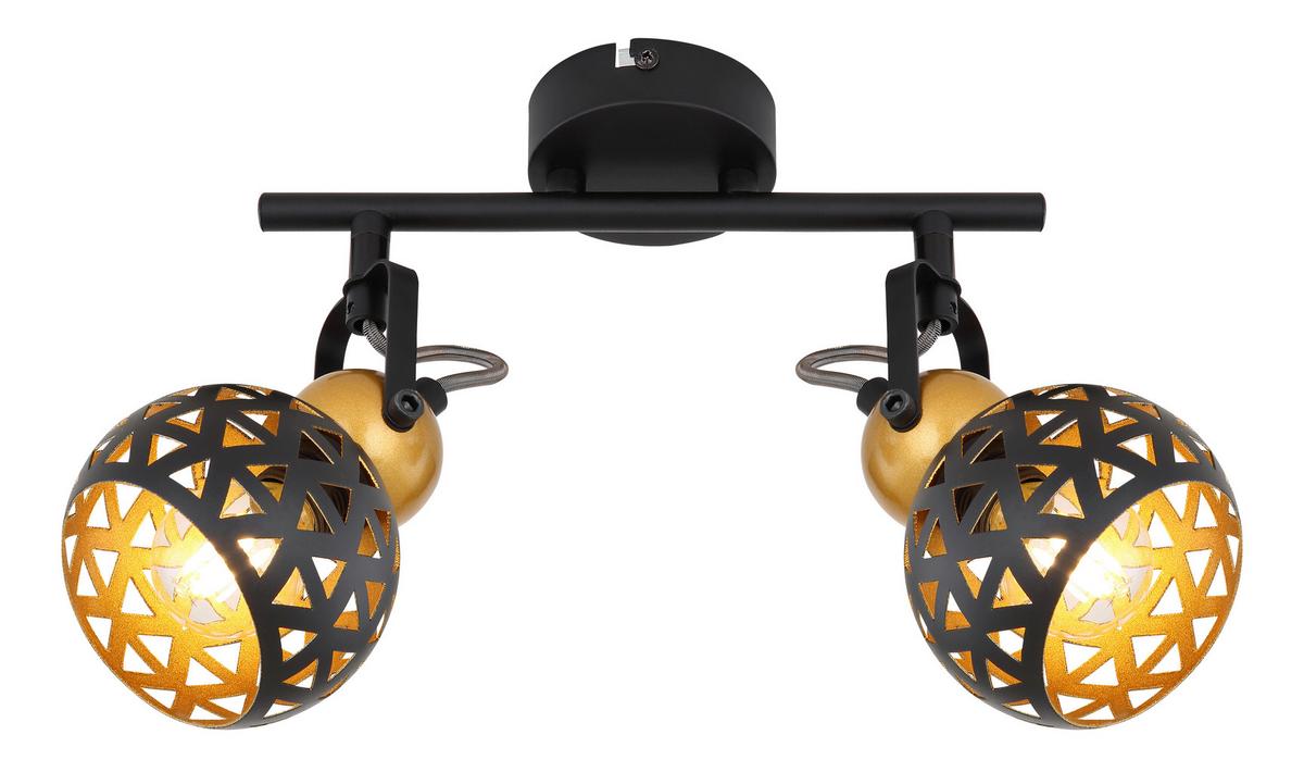 Strahler Sarra 2-flammig Verstellbar L: 25 Cm - Goldfarben/Schwarz, Basics, Metall (25/10/17,5cm) - Globo