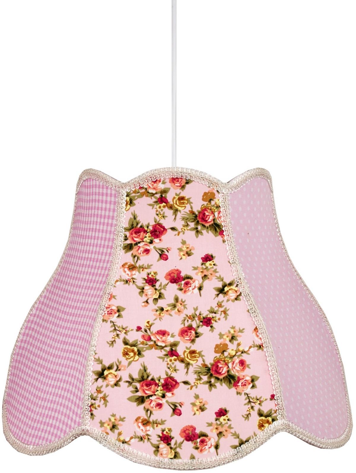 Pendelleuchte Zuza - Pink/Weiß, KONVENTIONELL, Kunststoff/Textil (35/35/90cm)