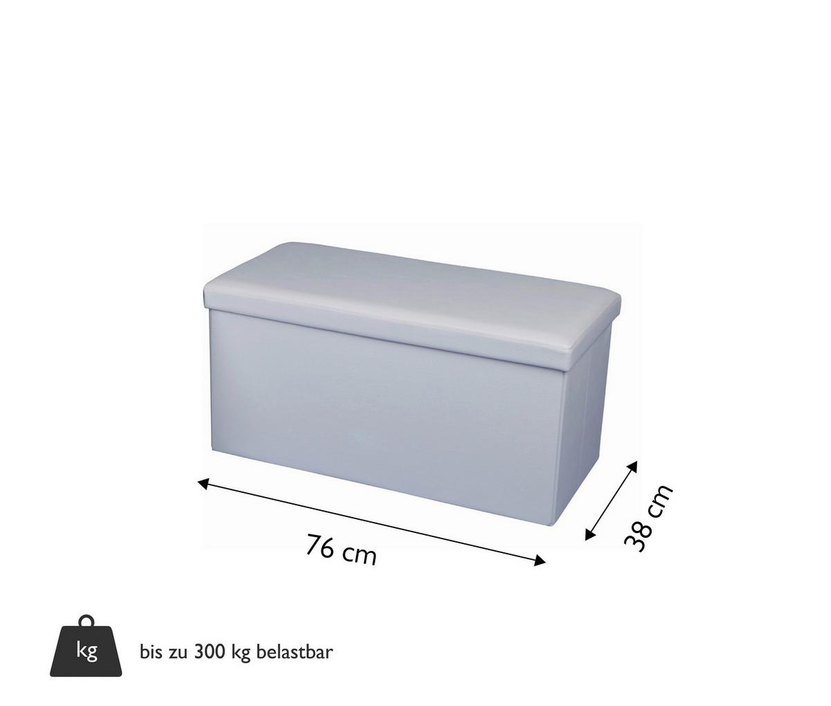 Sitztruhe Seatbox Weiß L: 76 cm Lederlook, mit Stauraum - Weiß, Basics, Kunststoff (76/38/38cm) - Echtwerk