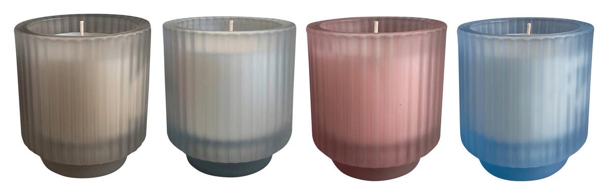 Vonná sviečka SILVER - svetlomodrá/svetlosivá, plast/prírodné materiály (7,8/8,5cm) - Mömax