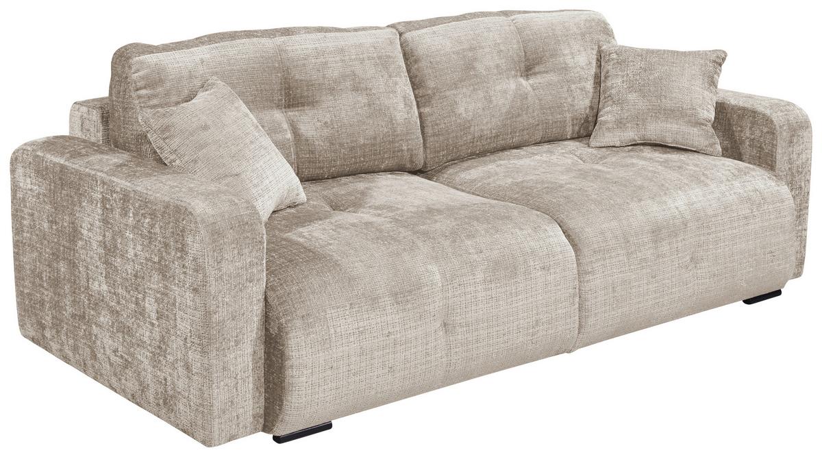 Schlafsofa Bullet Taupe B: 235 Cm - Taupe/Schwarz, KONVENTIONELL, Textil (235/88/120cm) - MID.YOU