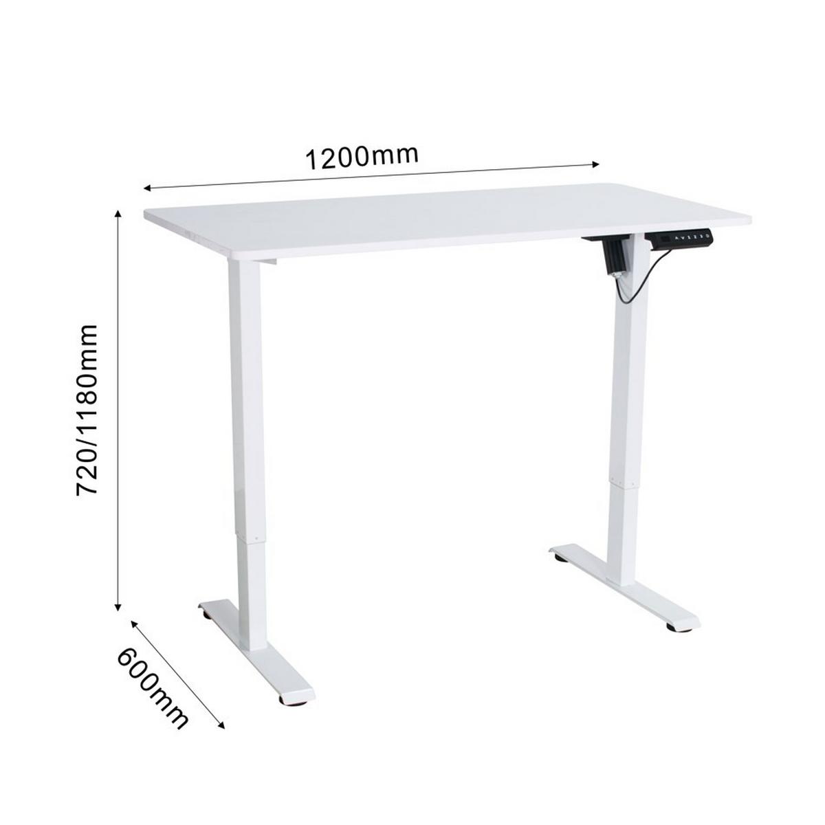 Písací stôl EMIL II - biela, Modern, kov/kompozitné drevo (120/72-118/60cm) - Mömax