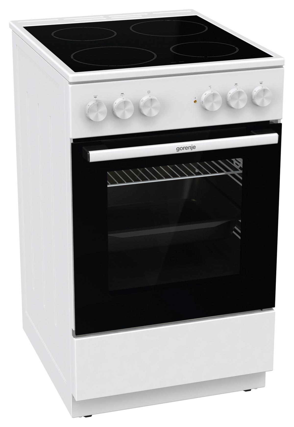 Elektro-Standherd Gec5a21wg Glaskeramik B: 50 cm Weiß - Weiß, Basics, Glas/Metall (50/85/59,4cm) - Gorenje