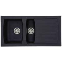 Spüle Respekta Boston Kunststein BxT: 100x50 cm - Schwarz, Trend, Glas/Kunststoff (100/20/50cm) - Respekta