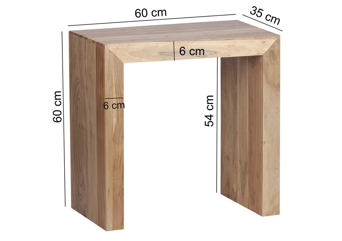 Beistelltisch Massivholz Mumbai, Akazie - Akaziefarben, Design, Holz (60/35/60cm) - MID.YOU