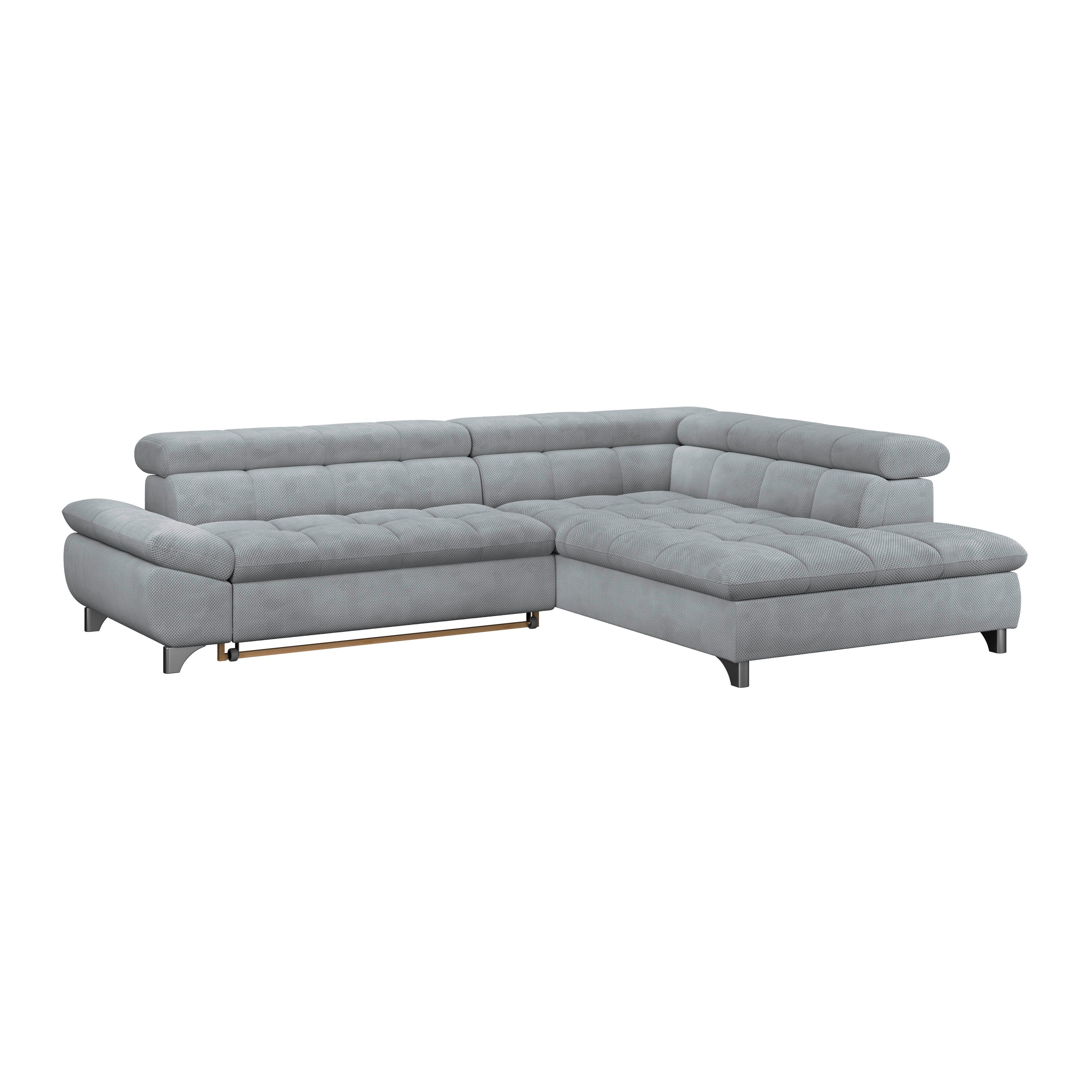 Ecksofa Gemini Grau, B: 312cm - Chromfarben/Grau, KONVENTIONELL, Textil (312/234cm)