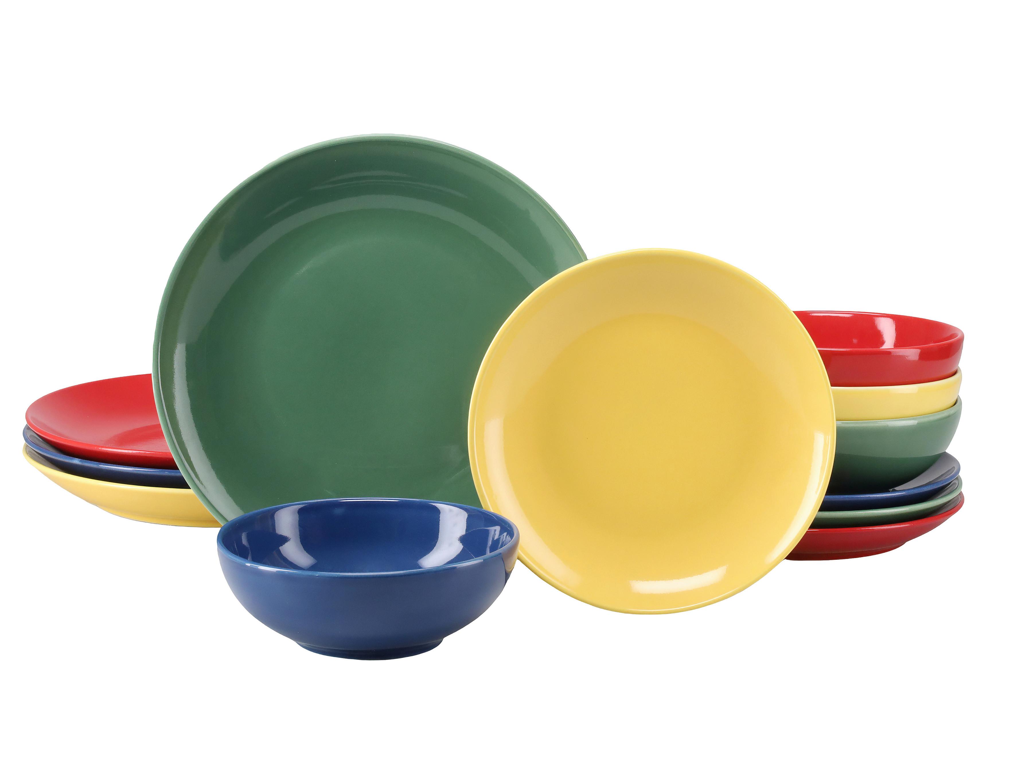 Tafelservice 12 -Teilig. Steinzeug, Multicolor - Multicolor, Basics, Keramik - Creatable