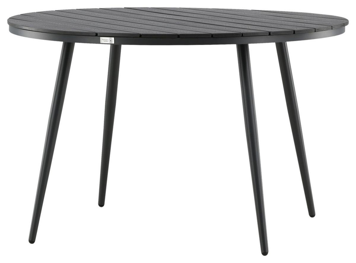 Gartentisch Break Aluminium D: 120cm - Schwarz, KONVENTIONELL, Kunststoff/Metall (120/74cm) - Gardenson