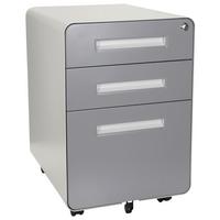 Rollcontainer Color Plus I Grau/Weiß - Weiß/Grau, MODERN, Kunststoff/Metall (40/60/50cm) - MID.YOU