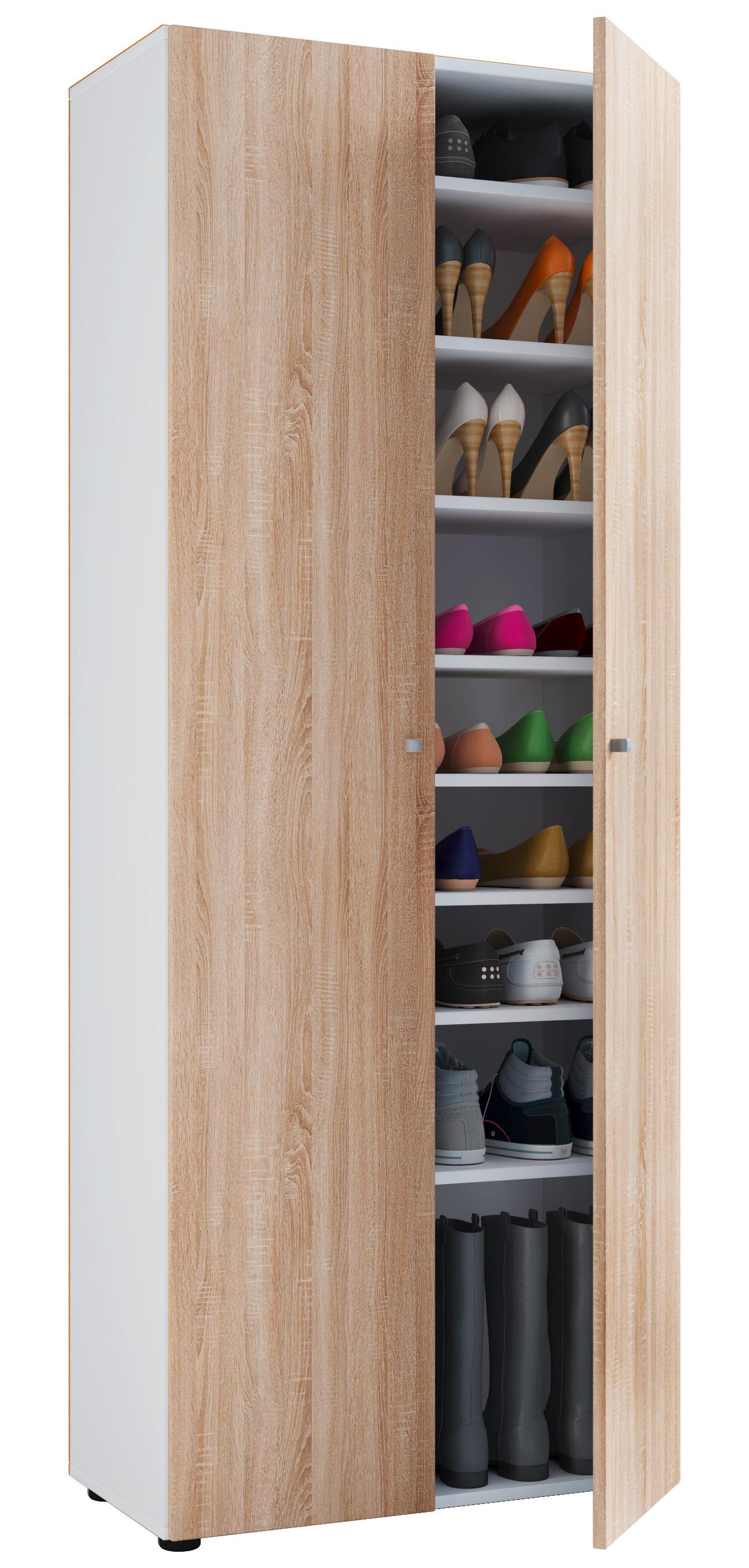 Schuhschrank Vandol Weiß/Sonoma Eiche Dekor B:71cm