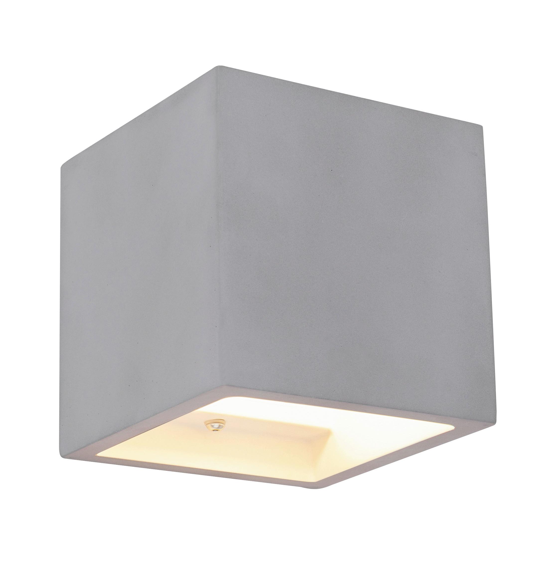 Wandleuchte 55011w4 - Grau, Design, Stein (11,5/11,5/11,5cm) - Globo