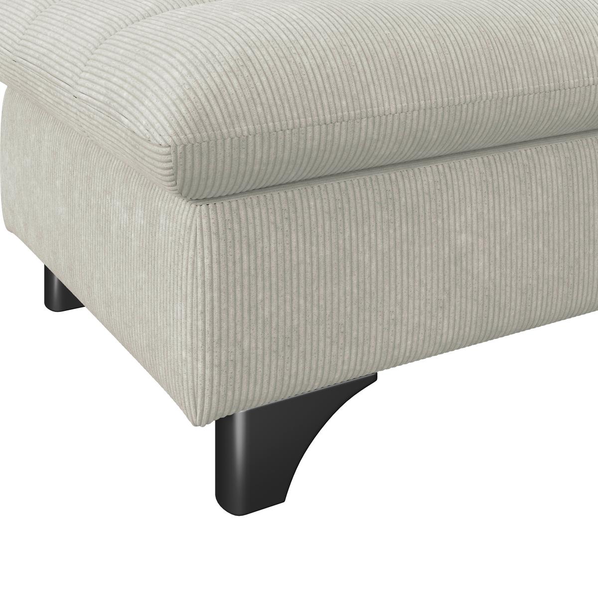 Hocker Gemini Elfenbeinfarbig, B: 108cm - Chromfarben/Elfenbein, KONVENTIONELL, Textil (108/46/108cm)