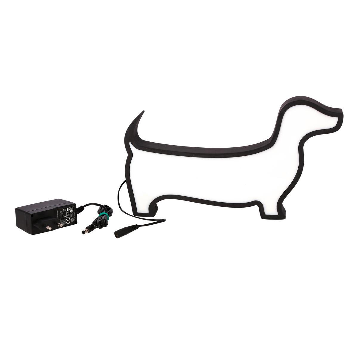 Kindertischleuchte 41-10643 Dog - Schwarz, Basics, Holzwerkstoff/Kunststoff (32/3.5/18cm)