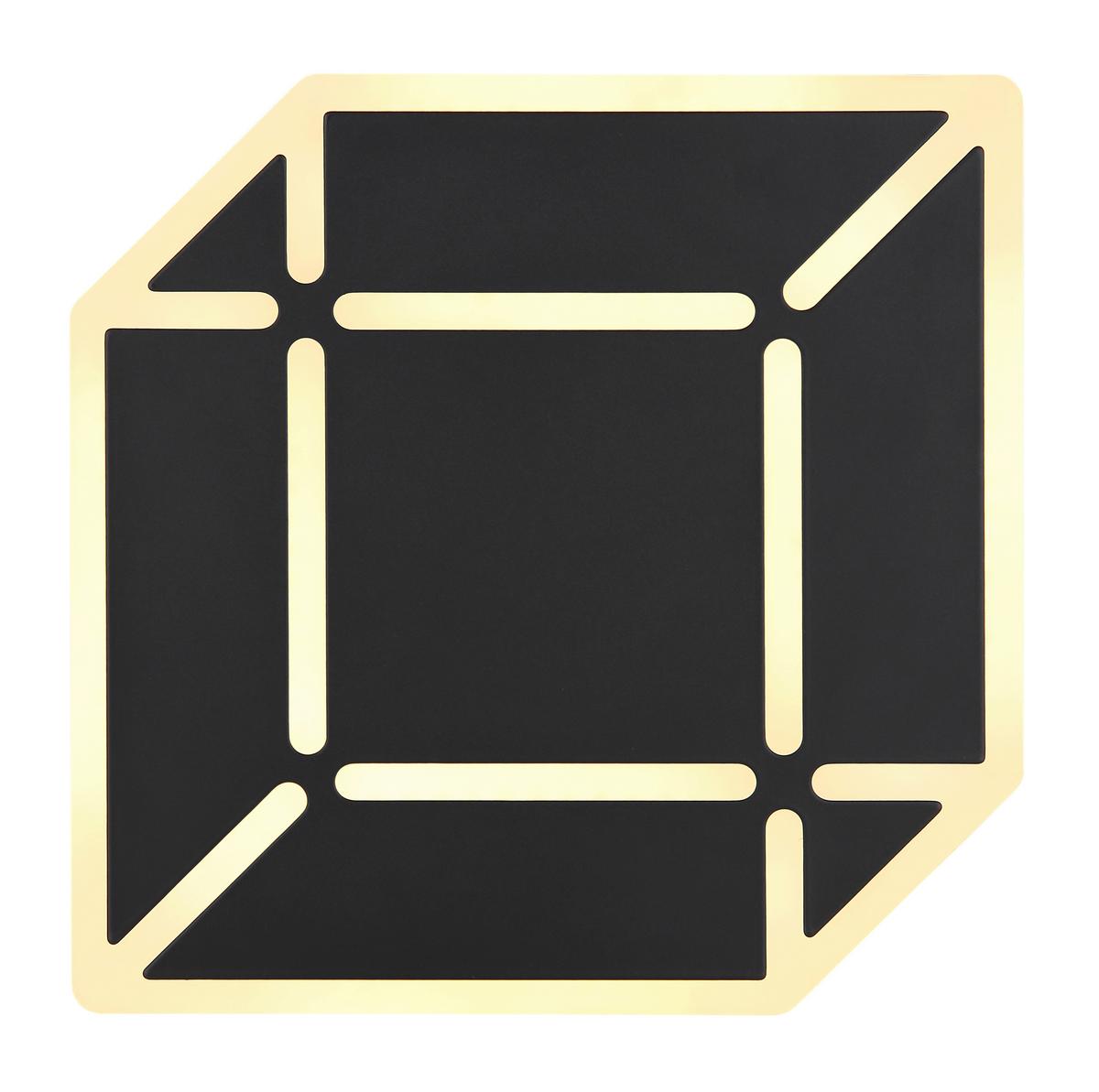 Led-wandleuchte 41780w - Opal/Schwarz, Design, Kunststoff/Metall (25/4,5/25cm) - Globo