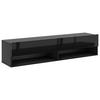 Lowboard Derby 140 - Schwarz Hochglanz/Schwarz, Design, Holzwerkstoff (140/31,5/32,5cm) - Livetastic