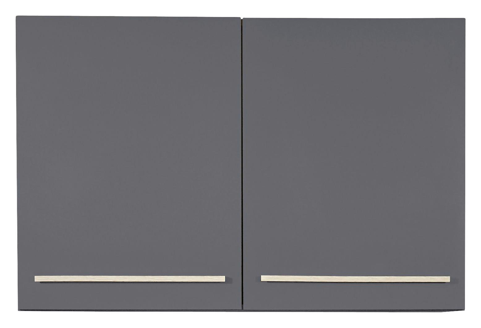 Küchenoberschrank Bilberry B: 100 cm Anthrazit 2 Drehtüren