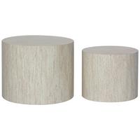 Beistelltischset Kairo Naturfarben 2-teilig - Naturfarben, Trend, Holzwerkstoff (48/38/38/32/40/30cm)